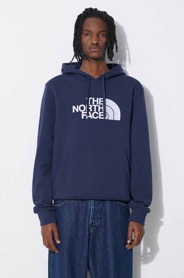 The North Face Pamučna dukserica The North Face M Drew Peak Pullover Hoodie za muškarce, boja: tamno plava, s kapuljačom, s aplikacijom, NF00AHJY8K21