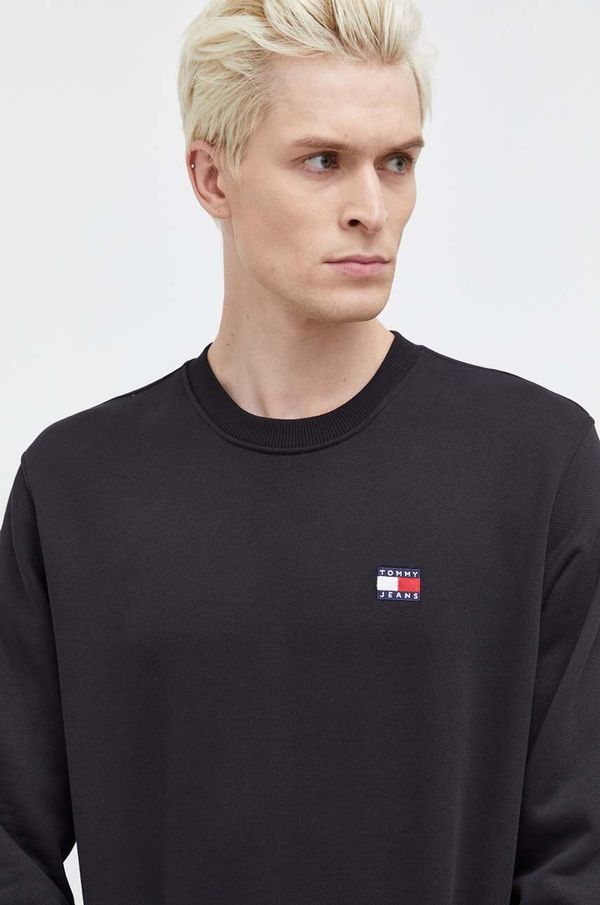 Tommy Jeans Pamučna dukserica Tommy Jeans za muškarce, boja: crna, bez uzorka