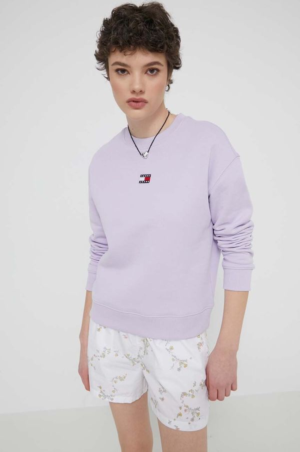 Tommy Jeans Pamučna dukserica Tommy Jeans za žene, boja: crna, s aplikacijom, DW0DW17325