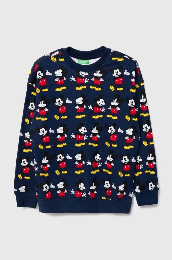 United Colors of Benetton Pamučna dukserica United Colors of Benetton x Disney boja: tamno plava, s uzorkom