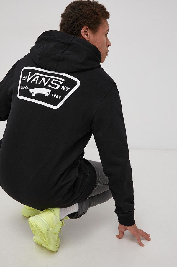 Vans Pamučna dukserica Vans za muškarce, boja: crna, s kapuljačom, VN0A45CJBLK1-Black