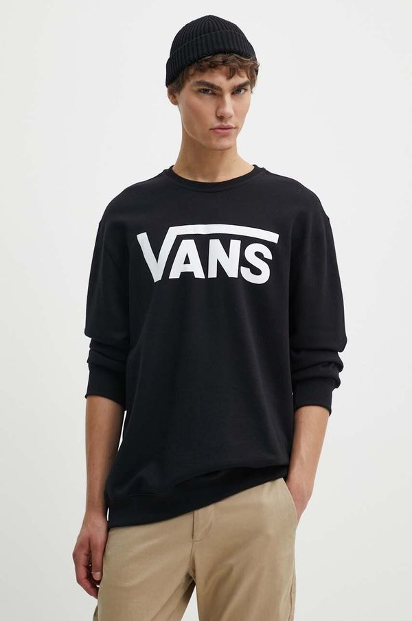 Vans Pamučna dukserica Vans za muškarce, boja: crna, s tiskom, VN000JSFY281