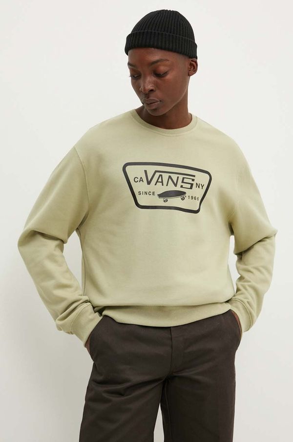 Vans Pamučna dukserica Vans za muškarce, boja: zelena, s tiskom, VN000JSHD3Z1