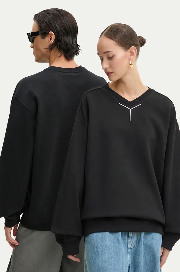 Y/Project Pamučna dukserica Y/Project Y CHROME SWEATSHIRT boja: crna, s aplikacijom, 204SH004