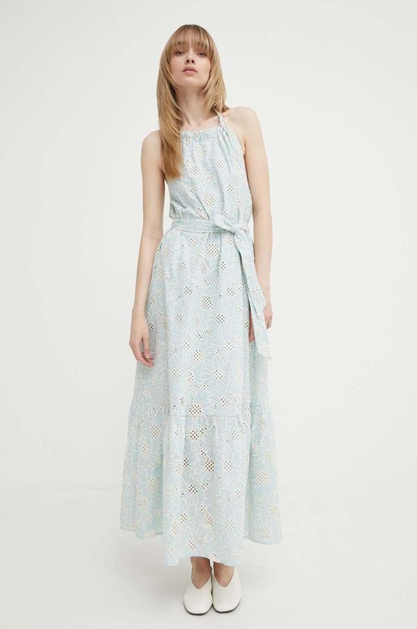 Bruuns Bazaar Pamučna haljina Bruuns Bazaar WoodbineBBKaia dress maxi, širi se prema dolje, BBW3949