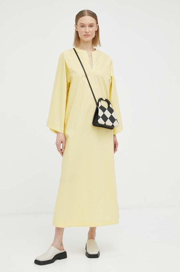 By Malene Birger Pamučna haljina By Malene Birger boja: žuta, maxi, oversize