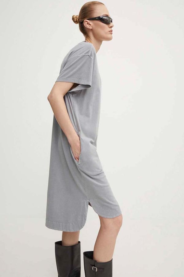 G-Star Raw Pamučna haljina G-Star Raw boja: siva, mini, oversize
