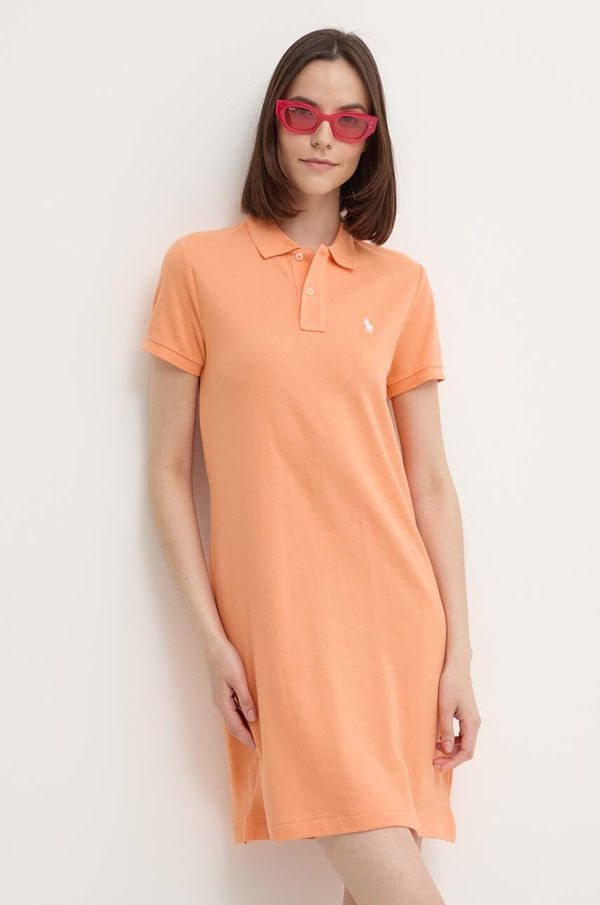 Polo Ralph Lauren Pamučna haljina Polo Ralph Lauren boja: narančasta, mini, ravna, 211799490016