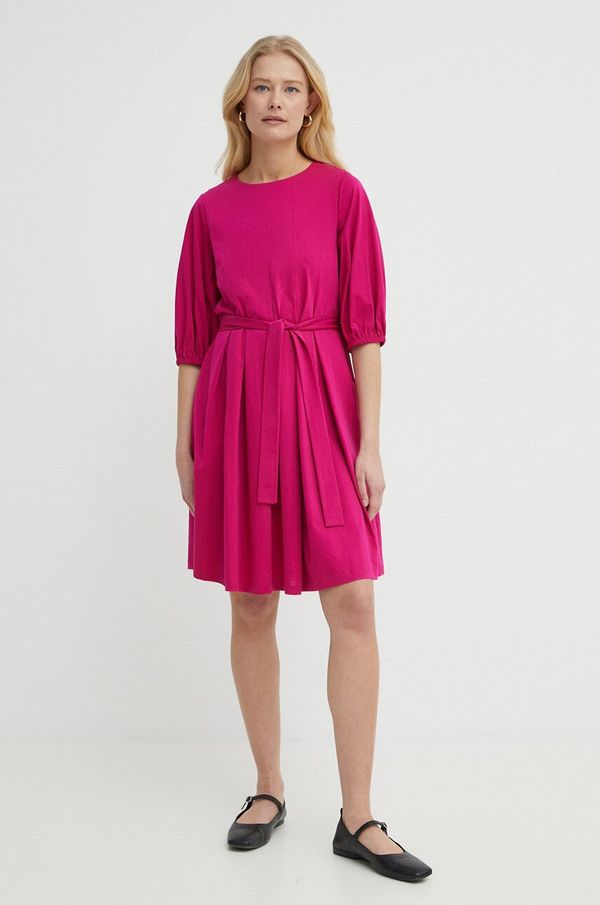 Weekend Max Mara Pamučna haljina Weekend Max Mara boja: ružičasta, mini, širi se prema dolje, 2415621072600