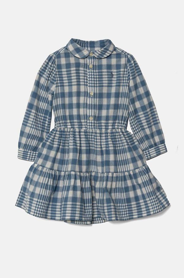 Polo Ralph Lauren Pamučna haljina za bebe Polo Ralph Lauren midi, širi se prema dolje, 310940806001