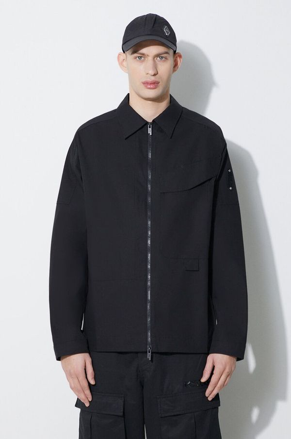 A-COLD-WALL* Pamučna jakna A-COLD-WALL* Zip Overshirt boja: crna, za prijelazno razdoblje, oversize, ACWMSH138A