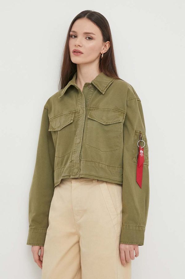 Alpha Industries Pamučna jakna Alpha Industries boja: zelena, za prijelazno razdoblje, oversize