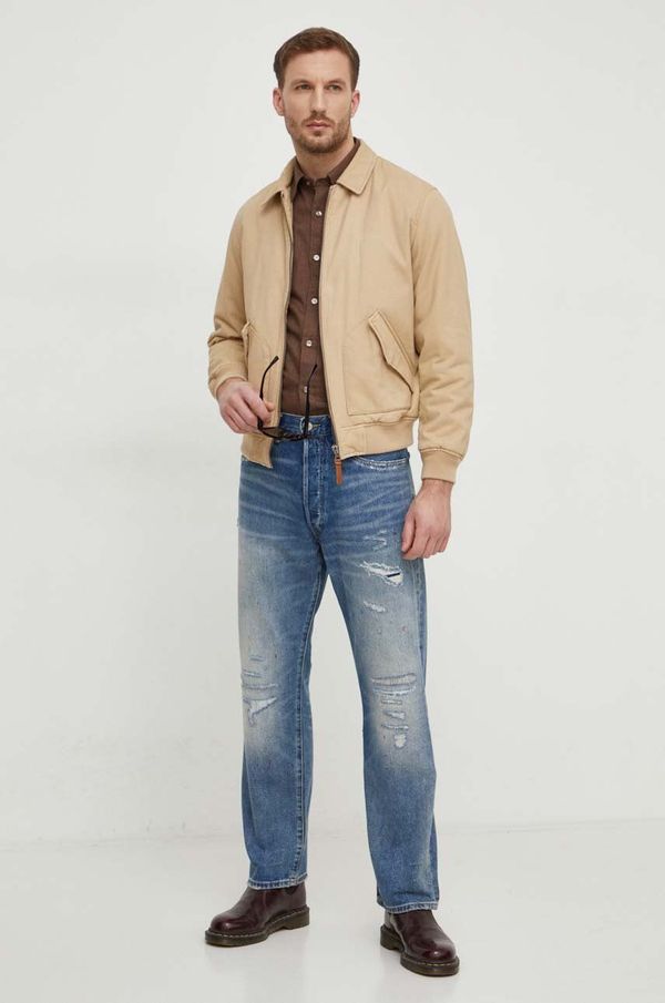 Pepe Jeans Pamučna jakna Pepe Jeans boja: bež, za prijelazno razdoblje