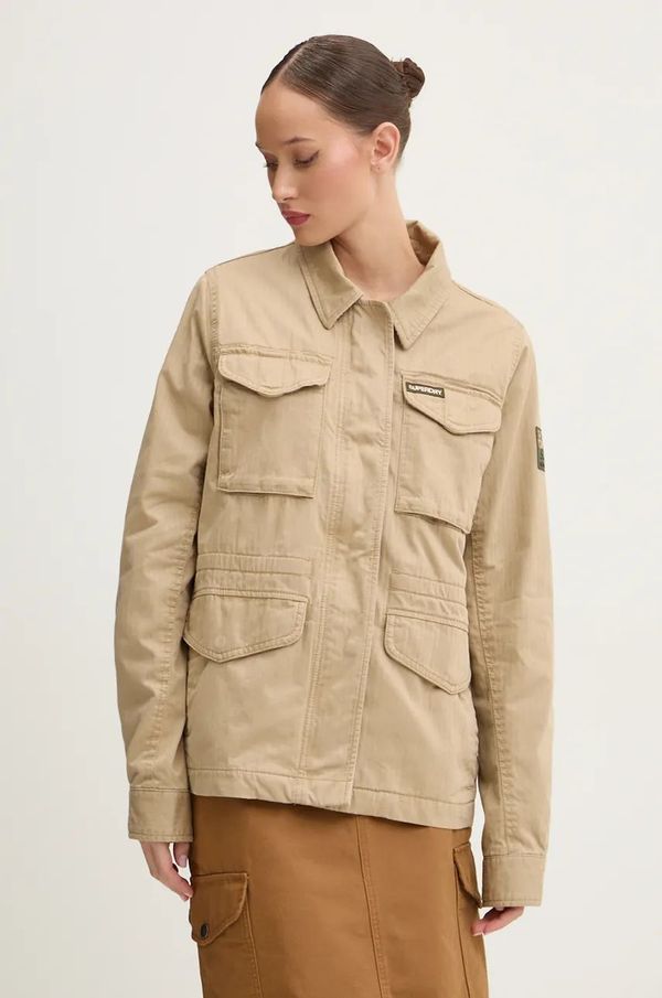 Superdry Pamučna jakna Superdry boja: bež, za prijelazno razdoblje, W5011761A-5CL