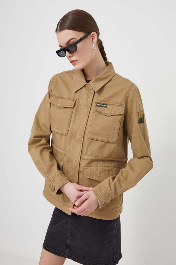 Superdry Pamučna jakna Superdry boja: zelena, za prijelazno razdoblje