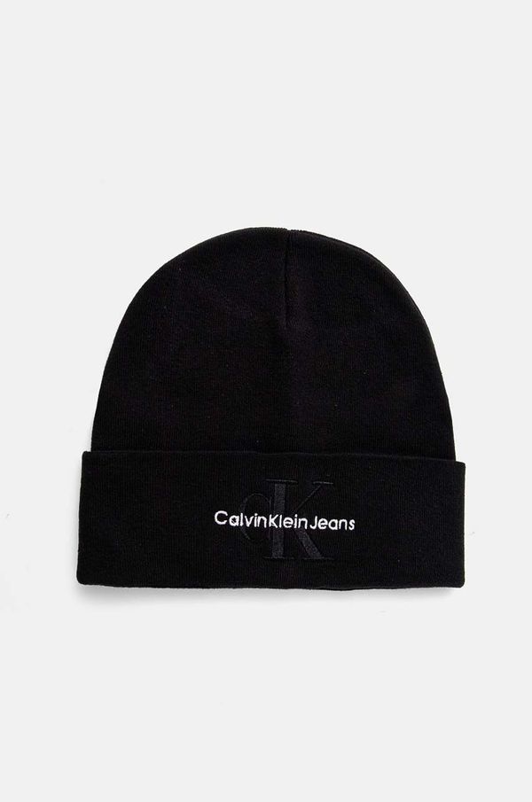 Calvin Klein Jeans Pamučna kapa Calvin Klein Jeans boja: crna, od debelog pletiva, pamučna, K50K512460