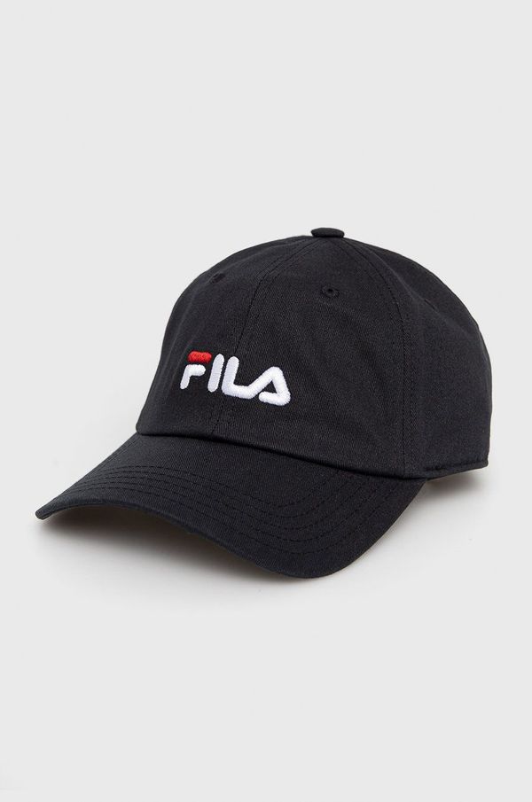 Fila Pamučna kapa Fila boja: crna, s aplikacijom