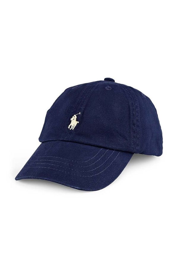 Polo Ralph Lauren Pamučna kapa Polo Ralph Lauren boja tamno plava