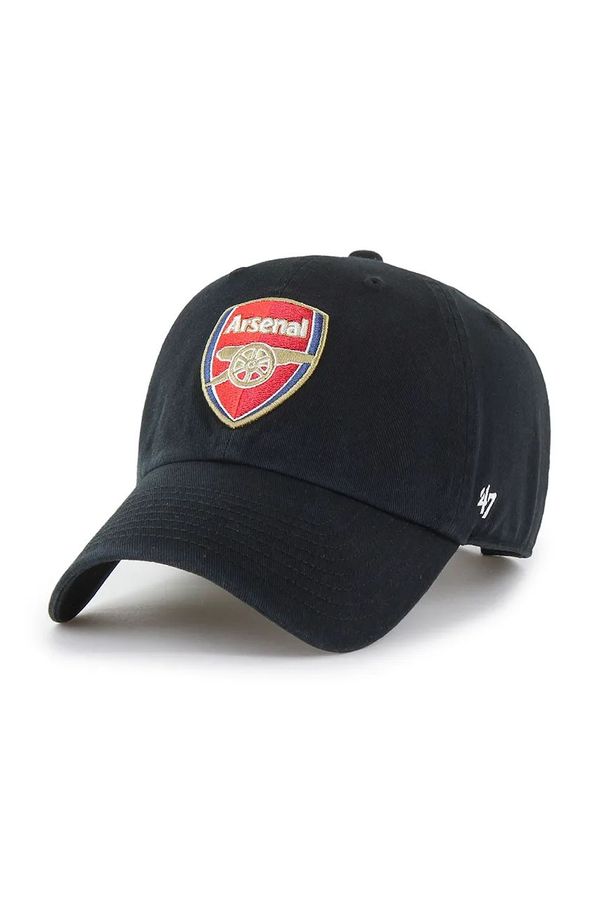 47 brand Pamučna kapa sa šiltom 47 brand Arsenal FC boja: crna, s aplikacijom, EPL-RGW30GWS-BKA