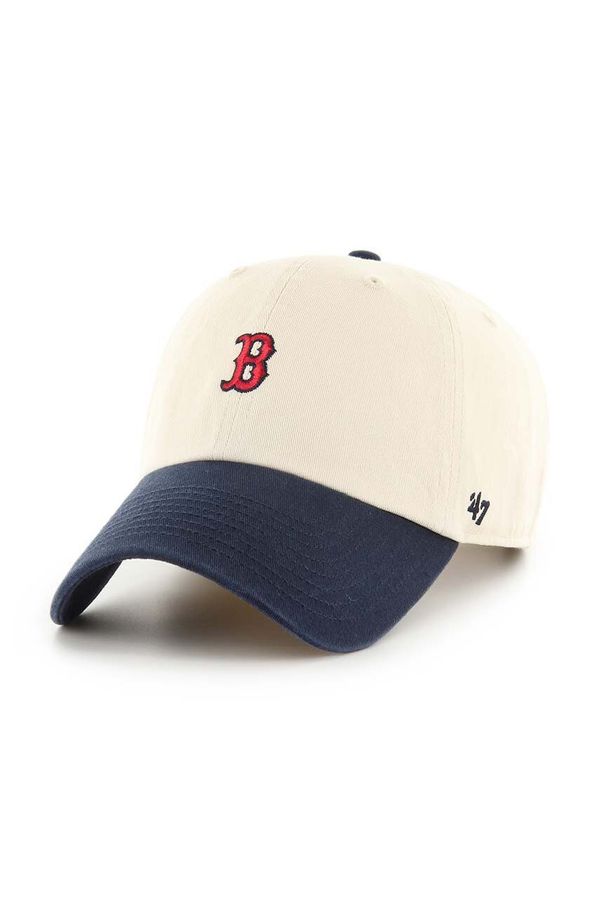 47 brand Pamučna kapa sa šiltom 47 brand MLB Boston Red Sox boja: bež, s aplikacijom, B-SSTBC02GWS-NT