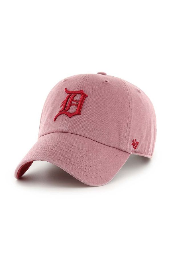 47 brand Pamučna kapa sa šiltom 47 brand MLB Detroit Tigers boja: ružičasta, s aplikacijom, B-DBLUN09GWS-QC