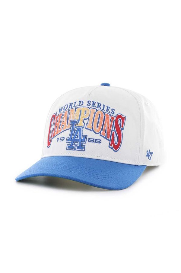 47 brand Pamučna kapa sa šiltom 47 brand MLB Los Angeles Dodgers boja: bijela, s aplikacijom, BCWS-ARCHH12CTP-WH88
