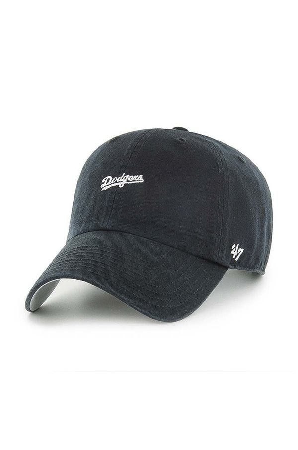 47 brand Pamučna kapa sa šiltom 47 brand MLB Los Angeles Dodgers boja: crna, s aplikacijom, B-BSRNS12GWS-BKA