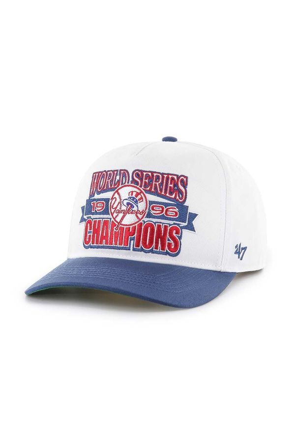 47 brand Pamučna kapa sa šiltom 47 brand MLB New York Yankees boja: bijela, s aplikacijom, BCWS-ARCHH17CTP-WH96