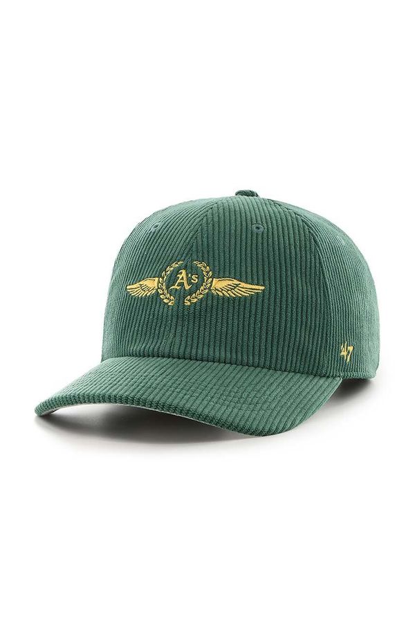 47 brand Pamučna kapa sa šiltom 47 brand MLB Oakland Athletics boja: zelena, s aplikacijom, B-SKYMF18EWS-DG