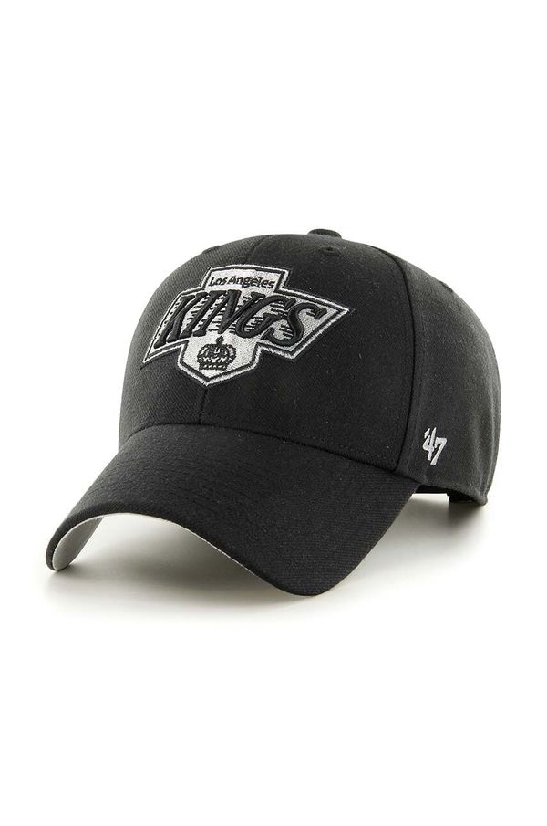 47 brand Pamučna kapa sa šiltom 47 brand NHL LA Kings boja: crna, s aplikacijom, HVIN-BLPMS08WBP-BK88