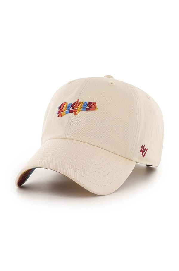 47brand Pamučna kapa sa šiltom 47brand MLB Los Angeles Dodgers boja: bež, s aplikacijom