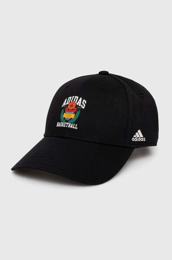 adidas Pamučna kapa sa šiltom adidas boja: crna, s tiskom, JD6651