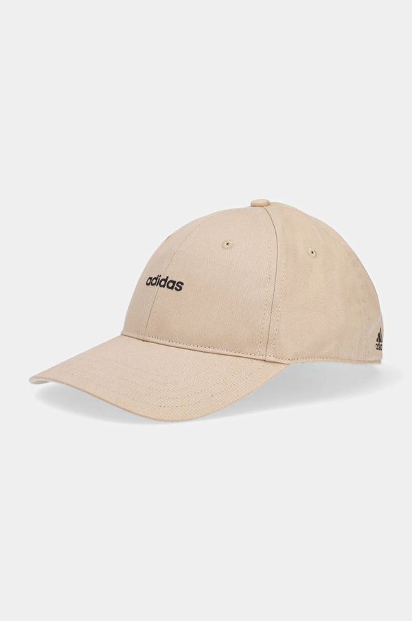 adidas Pamučna kapa sa šiltom adidas Essentials boja: bež, s aplikacijom, IY5420