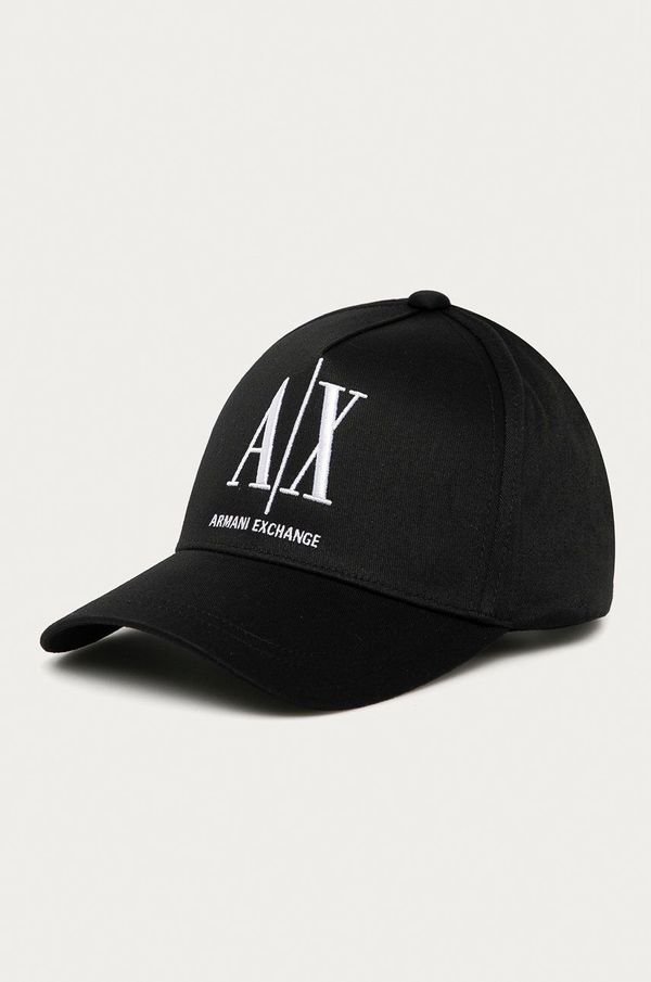 Armani Exchange Pamučna kapa sa šiltom Armani Exchange boja: crna, s aplikacijom