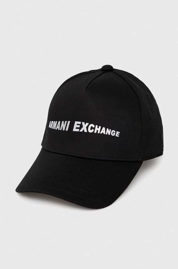 Armani Exchange Pamučna kapa sa šiltom Armani Exchange boja: crna, s tiskom