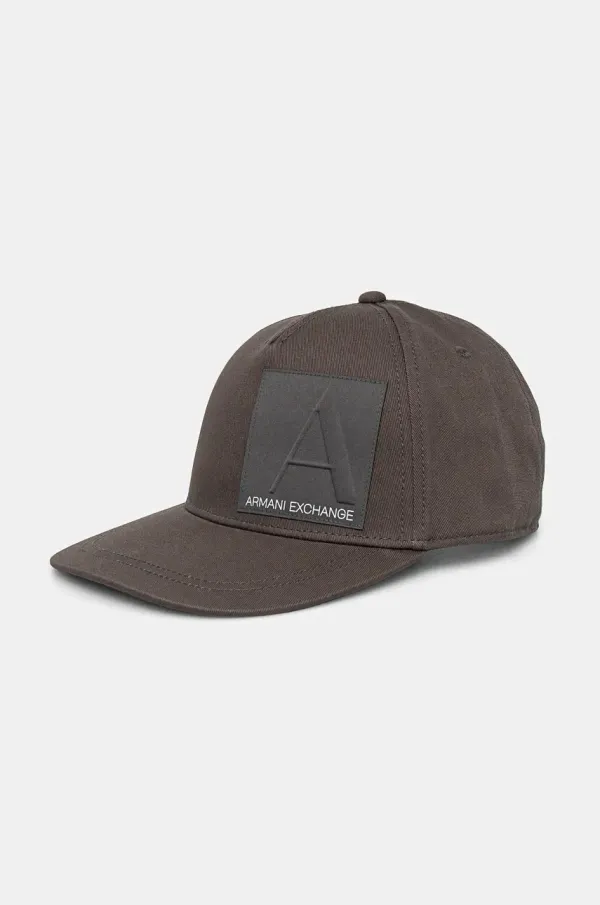Armani Exchange Pamučna kapa sa šiltom Armani Exchange boja: siva, s aplikacijom, 954215 4F114