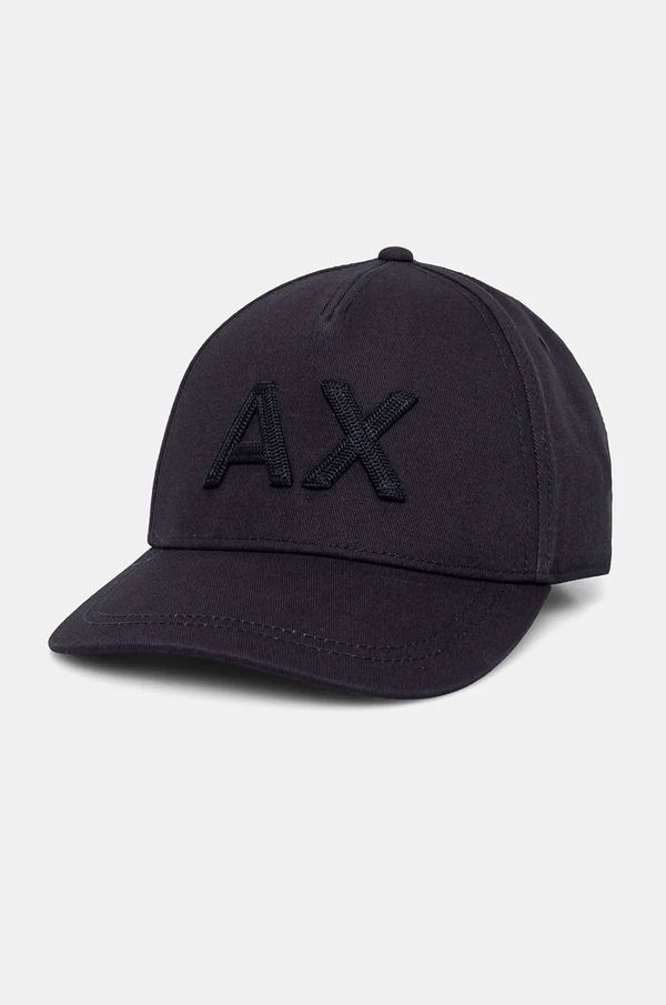 Armani Exchange Pamučna kapa sa šiltom Armani Exchange boja: tamno plava, bez uzorka, 954213 4F112