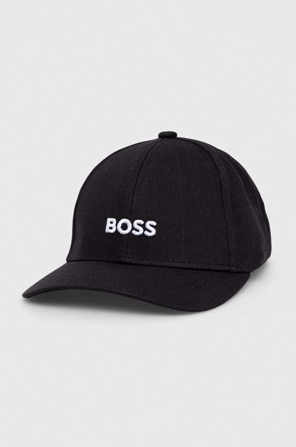 Boss Pamučna kapa sa šiltom BOSS boja: crna, s aplikacijom