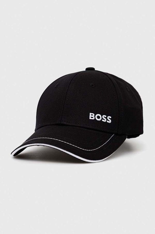 Boss Green Pamučna kapa sa šiltom BOSS BOSS GREEN boja: crna, glatka