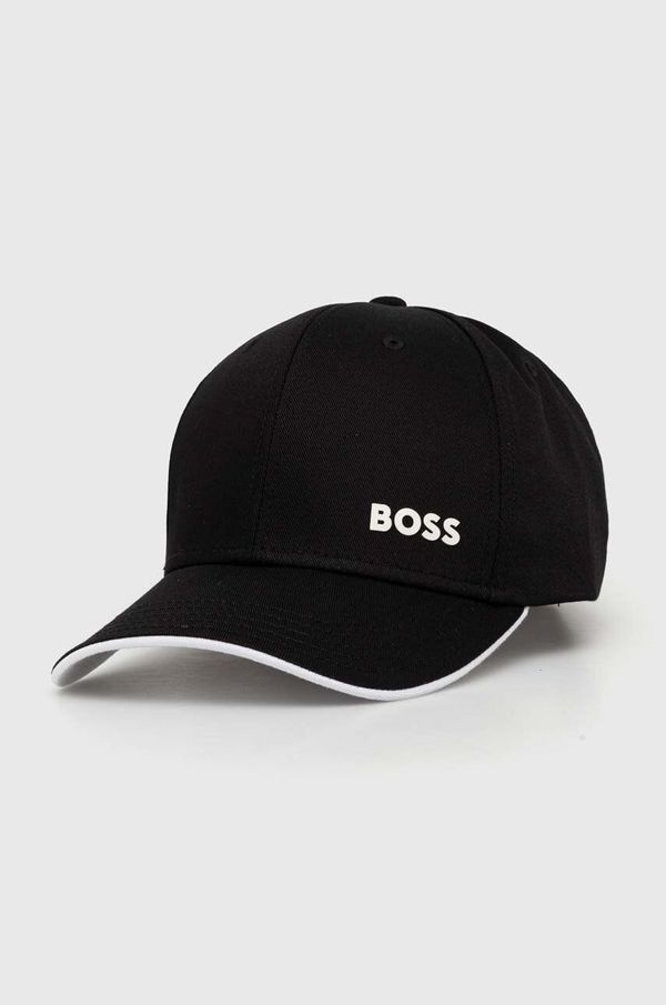 Boss Green Pamučna kapa sa šiltom Boss Green boja: crna, s tiskom, 50519219