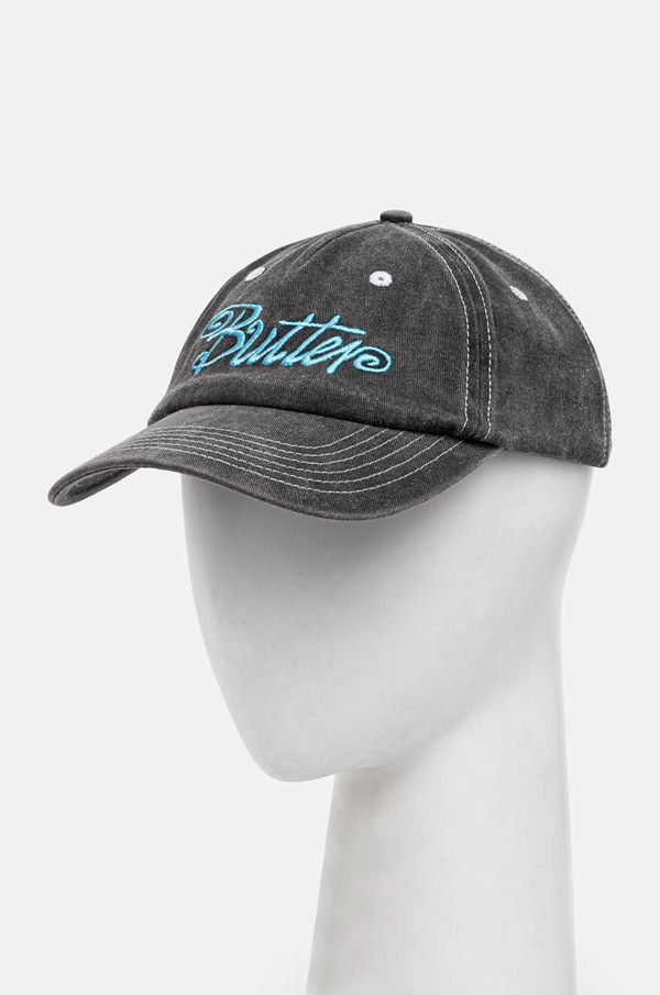 Butter Goods Pamučna kapa sa šiltom Butter Goods Jive Pinch Front Cap boja: crna, s aplikacijom, BG243803