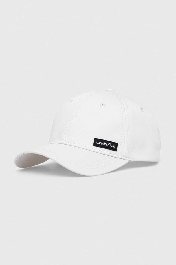 Calvin Klein Pamučna kapa sa šiltom Calvin Klein boja: bijela, s aplikacijom, K50K510487