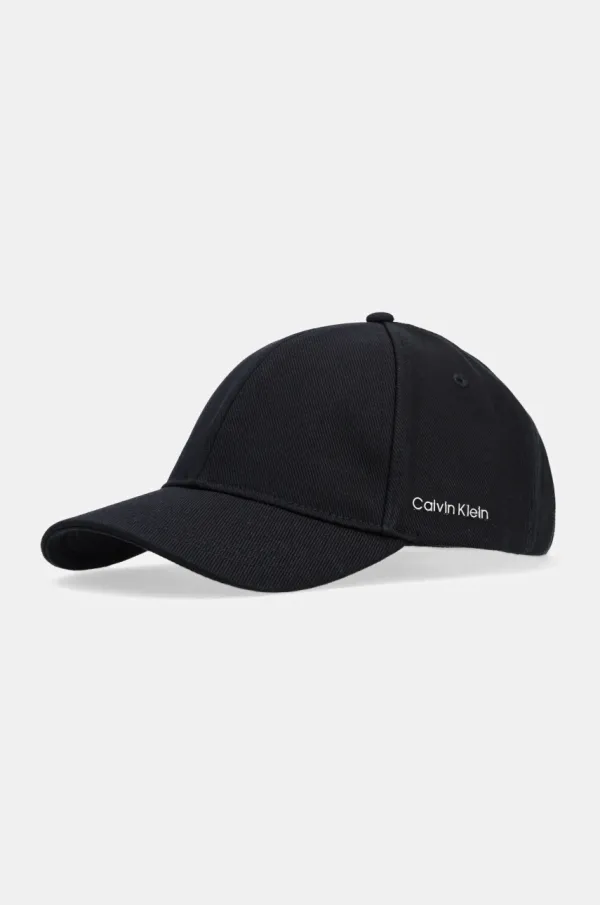 Calvin Klein Pamučna kapa sa šiltom Calvin Klein boja: crna, bez uzorka, K60K612910