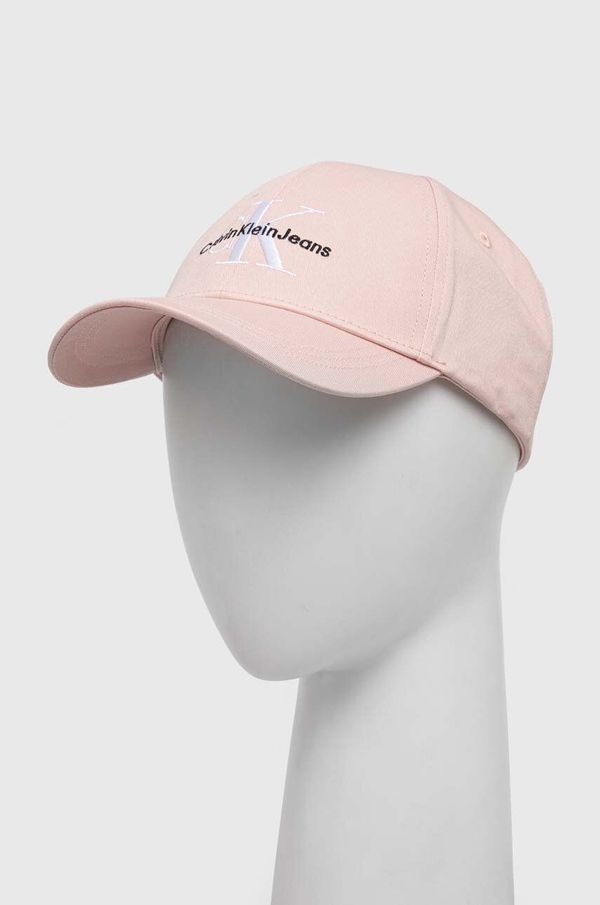 Calvin Klein Jeans Pamučna kapa sa šiltom Calvin Klein Jeans boja: ružičasta, s aplikacijom, K60K610280