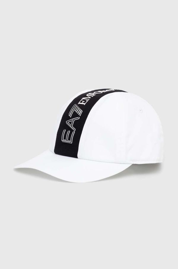EA7 Emporio Armani Pamučna kapa sa šiltom EA7 Emporio Armani boja: bijela, s tiskom, 4F103.245117