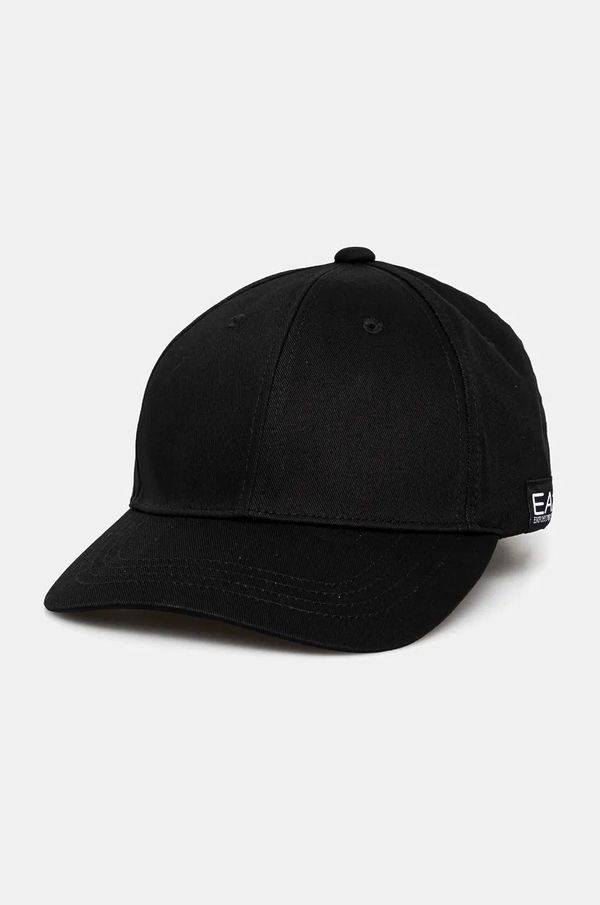 EA7 Emporio Armani Pamučna kapa sa šiltom EA7 Emporio Armani boja: crna, bez uzorka, 4F101.245115