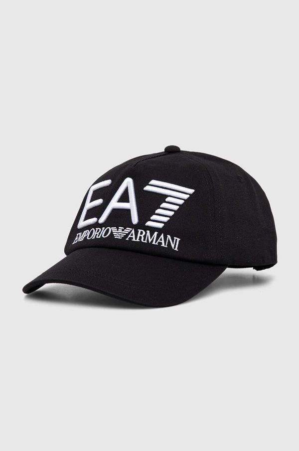 EA7 Emporio Armani Pamučna kapa sa šiltom EA7 Emporio Armani boja: crna, s aplikacijom, CC980.245091