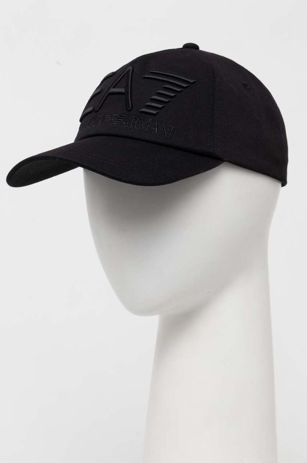 EA7 Emporio Armani Pamučna kapa sa šiltom EA7 Emporio Armani boja: crna, s aplikacijom