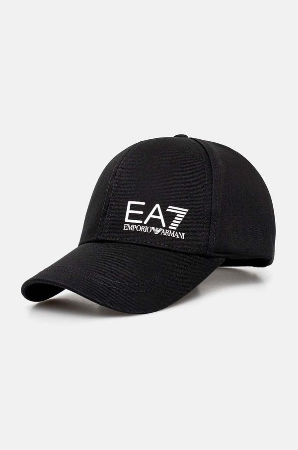 EA7 Emporio Armani Pamučna kapa sa šiltom EA7 Emporio Armani boja: crna, s tiskom, AF11989.7X000005