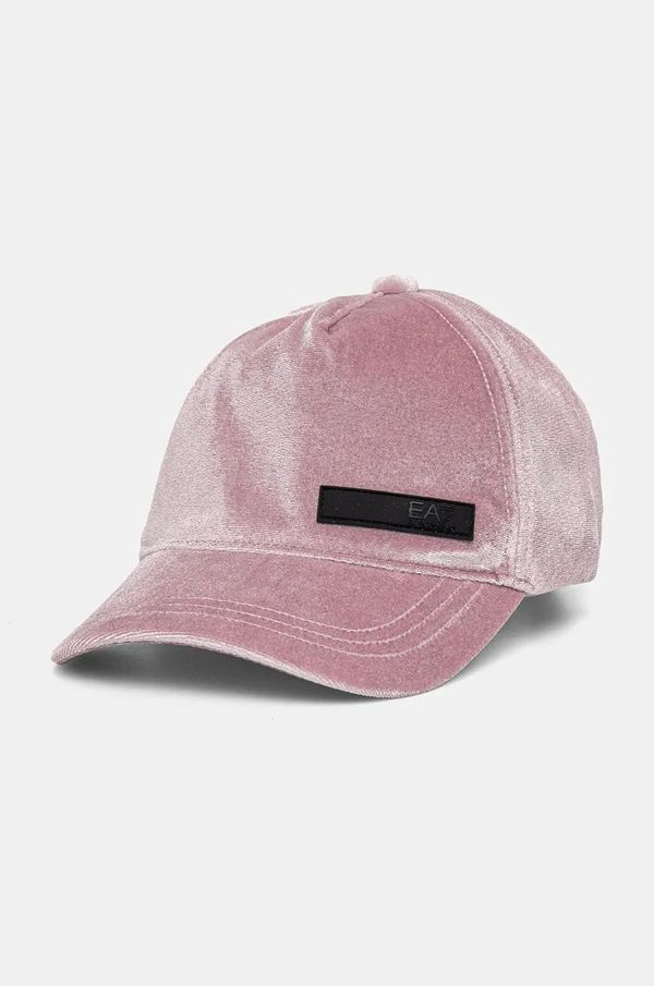 EA7 Emporio Armani Pamučna kapa sa šiltom EA7 Emporio Armani boja: ružičasta, bez uzorka, 4F101.280048